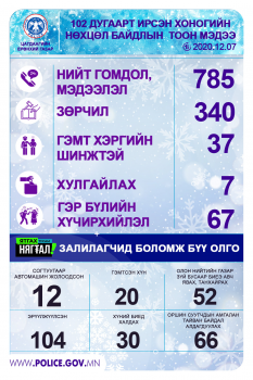 Нэг хоногт гэр бүлийн хүчирхийллийн 67 дуудлага иржээ