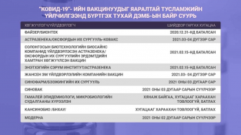 10 мянган хүн тун Спутник-V вакциныг өнөөдөр хүлээн авлаа