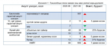 Улсын хэмжээнд оны эхний зургаан сард гамшиг, аюулт үзэгдэл, ослын улмаас 669 хүн амиа алджээ