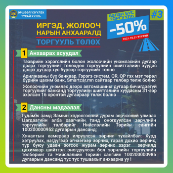 ТЦА: Аравдугаар сарын 1-нээс өмнө торгуулийн 50 хувиа төлөхгүй бол Өршөөлийн хуульд хамрагдахгүй