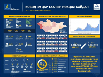 Улаанбаатарт 912, орон нутагт 2893 тохиолдол шинээр батлагджээ