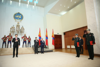 Монгол Улсын Ерөнхийлөгч У.Хүрэлсүх цэргийн дээд цол хүртээлээ