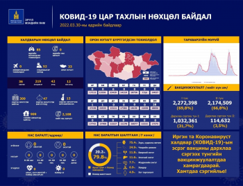 Улаанбаатарт 52, орон нутагт 33 халдвар бүртгэгдлээ
